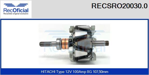 RECOFICIAL RECSRO20030.0 - Ротор, генератор vvparts.bg