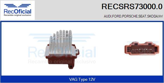 RECOFICIAL RECSRS73000.0 - Съпротивление, вентилатор за вътрешно пространство vvparts.bg