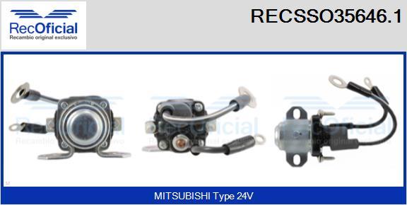 RECOFICIAL RECSSO35646.1 - Магнитен превключвател, стартер vvparts.bg