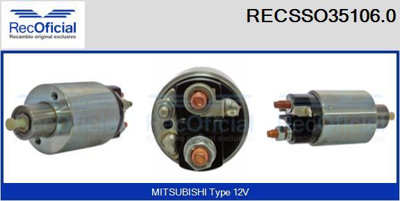 RECOFICIAL RECSSO35106.0 - Магнитен превключвател, стартер vvparts.bg