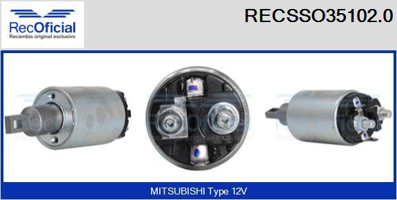 RECOFICIAL RECSSO35102.0 - Магнитен превключвател, стартер vvparts.bg