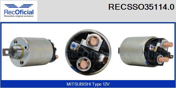 RECOFICIAL RECSSO35114.0 - Магнитен превключвател, стартер vvparts.bg