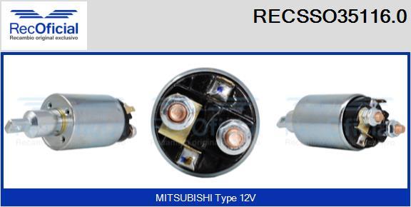 RECOFICIAL RECSSO35116.0 - Магнитен превключвател, стартер vvparts.bg