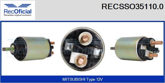 RECOFICIAL RECSSO35110.0 - Магнитен превключвател, стартер vvparts.bg