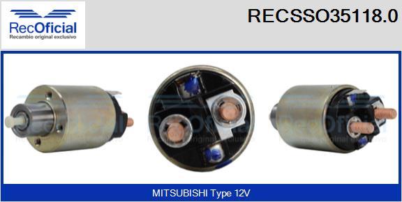 RECOFICIAL RECSSO35118.0 - Магнитен превключвател, стартер vvparts.bg