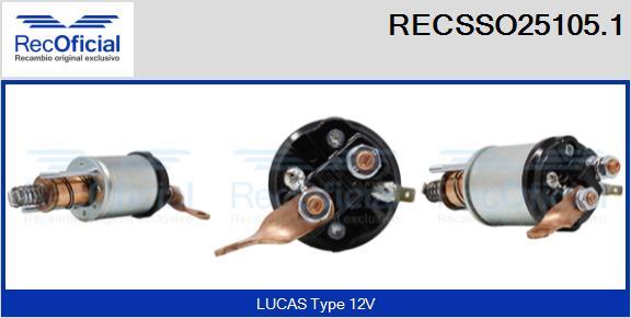 RECOFICIAL RECSSO25105.1 - Магнитен превключвател, стартер vvparts.bg