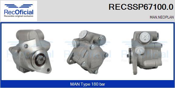 RECOFICIAL RECSSP67100.0 - Хидравлична помпа, кормилно управление vvparts.bg