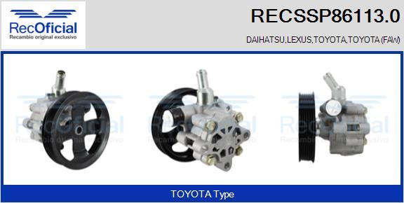 RECOFICIAL RECSSP86113.0 - Хидравлична помпа, кормилно управление vvparts.bg