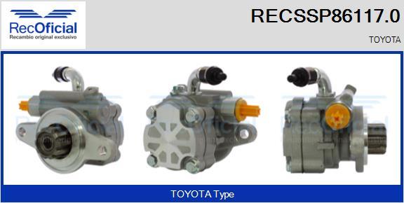 RECOFICIAL RECSSP86117.0 - Хидравлична помпа, кормилно управление vvparts.bg