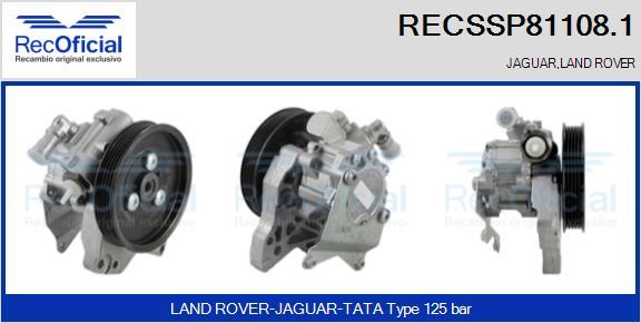 RECOFICIAL RECSSP81108.1 - Хидравлична помпа, кормилно управление vvparts.bg