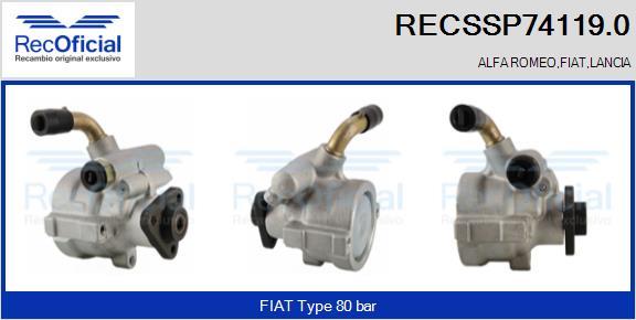 RECOFICIAL RECSSP74119.0 - Хидравлична помпа, кормилно управление vvparts.bg