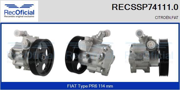 RECOFICIAL RECSSP74111.0 - Хидравлична помпа, кормилно управление vvparts.bg