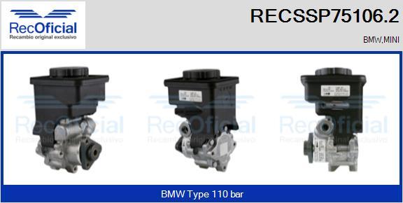 RECOFICIAL RECSSP75106.2 - Хидравлична помпа, кормилно управление vvparts.bg