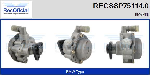 RECOFICIAL RECSSP75114.0 - Хидравлична помпа, кормилно управление vvparts.bg