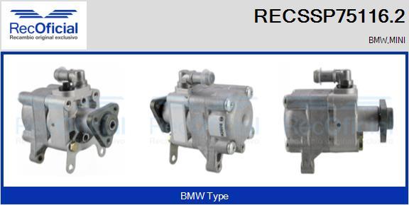 RECOFICIAL RECSSP75116.2 - Хидравлична помпа, кормилно управление vvparts.bg