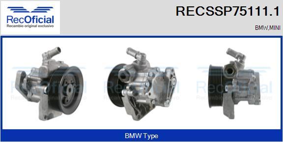 RECOFICIAL RECSSP75111.1 - Хидравлична помпа, кормилно управление vvparts.bg