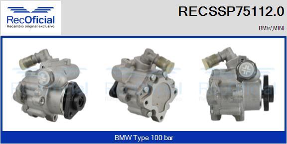 RECOFICIAL RECSSP75112.0 - Хидравлична помпа, кормилно управление vvparts.bg