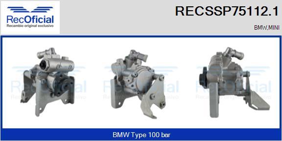 RECOFICIAL RECSSP75112.1 - Хидравлична помпа, кормилно управление vvparts.bg