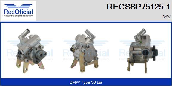 RECOFICIAL RECSSP75125.1 - Хидравлична помпа, кормилно управление vvparts.bg