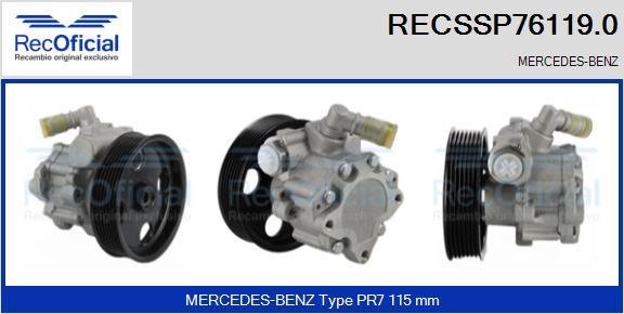 RECOFICIAL RECSSP76119.0 - Хидравлична помпа, кормилно управление vvparts.bg