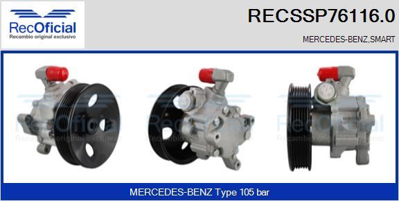 RECOFICIAL RECSSP76116.0 - Хидравлична помпа, кормилно управление vvparts.bg