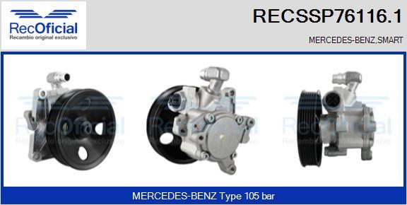 RECOFICIAL RECSSP76116.1 - Хидравлична помпа, кормилно управление vvparts.bg