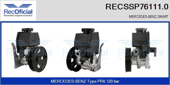 RECOFICIAL RECSSP76111.0 - Хидравлична помпа, кормилно управление vvparts.bg