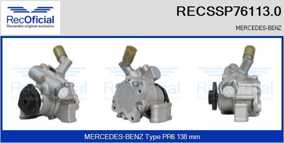 RECOFICIAL RECSSP76113.0 - Хидравлична помпа, кормилно управление vvparts.bg