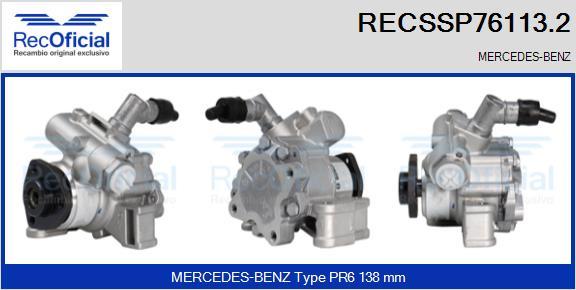 RECOFICIAL RECSSP76113.2 - Хидравлична помпа, кормилно управление vvparts.bg