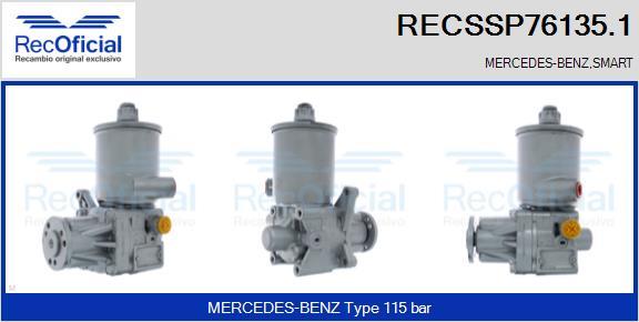 RECOFICIAL RECSSP76135.1 - Хидравлична помпа, кормилно управление vvparts.bg