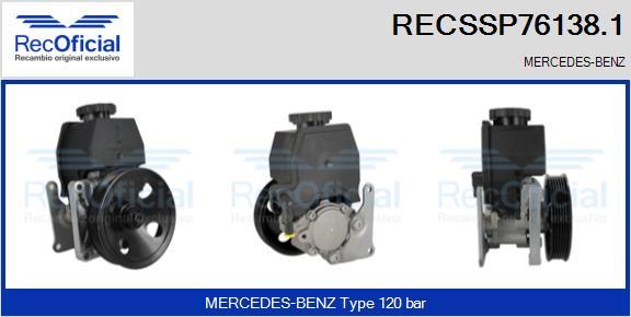 RECOFICIAL RECSSP76138.1 - Хидравлична помпа, кормилно управление vvparts.bg