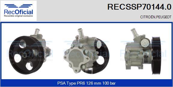 RECOFICIAL RECSSP70144.0 - Хидравлична помпа, кормилно управление vvparts.bg