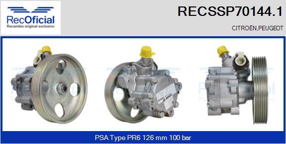 RECOFICIAL RECSSP70144.1 - Хидравлична помпа, кормилно управление vvparts.bg