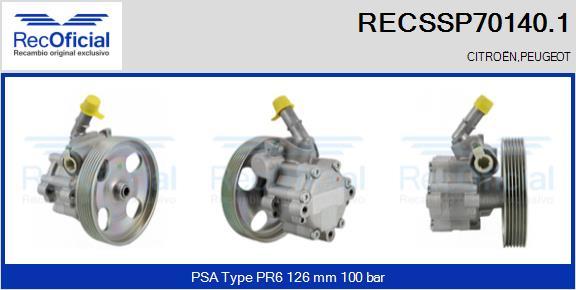 RECOFICIAL RECSSP70140.1 - Хидравлична помпа, кормилно управление vvparts.bg