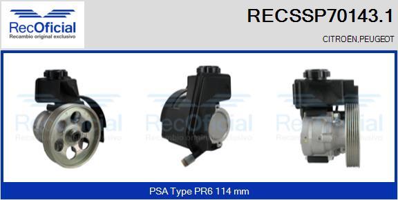 RECOFICIAL RECSSP70143.1 - Хидравлична помпа, кормилно управление vvparts.bg