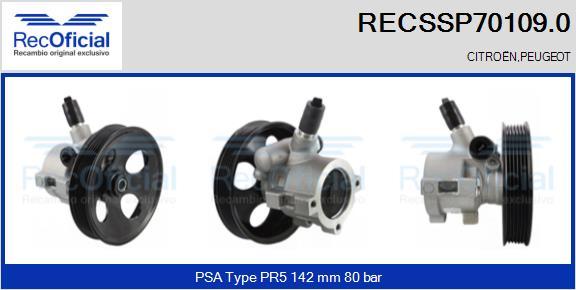 RECOFICIAL RECSSP70109.0 - Хидравлична помпа, кормилно управление vvparts.bg