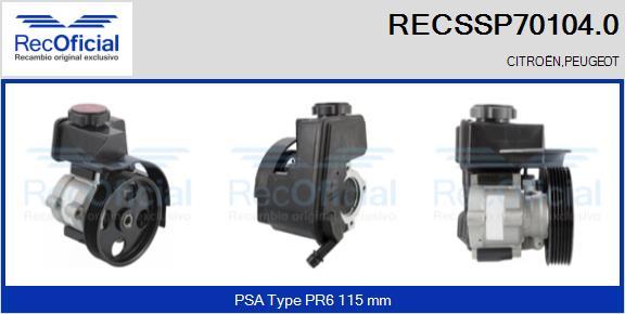 RECOFICIAL RECSSP70104.0 - Хидравлична помпа, кормилно управление vvparts.bg