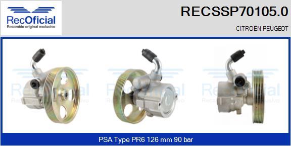 RECOFICIAL RECSSP70105.0 - Хидравлична помпа, кормилно управление vvparts.bg