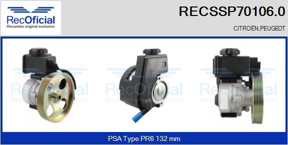 RECOFICIAL RECSSP70106.0 - Хидравлична помпа, кормилно управление vvparts.bg