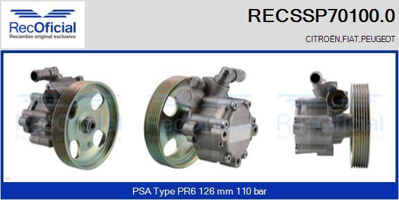 RECOFICIAL RECSSP70100.0 - Хидравлична помпа, кормилно управление vvparts.bg