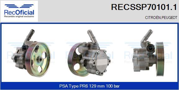 RECOFICIAL RECSSP70101.1 - Хидравлична помпа, кормилно управление vvparts.bg