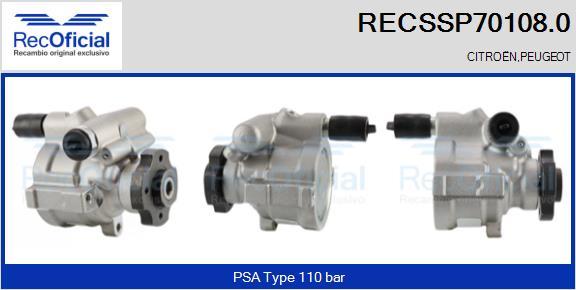 RECOFICIAL RECSSP70108.0 - Хидравлична помпа, кормилно управление vvparts.bg