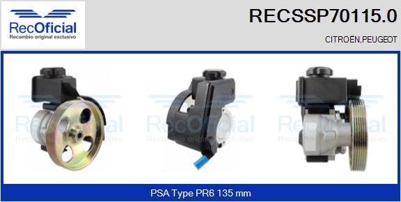 RECOFICIAL RECSSP70115.0 - Хидравлична помпа, кормилно управление vvparts.bg