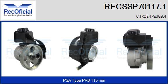 RECOFICIAL RECSSP70117.1 - Хидравлична помпа, кормилно управление vvparts.bg