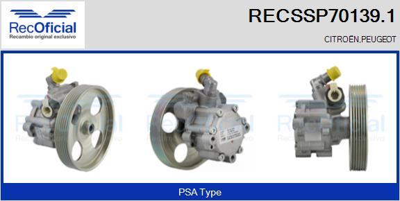 RECOFICIAL RECSSP70139.1 - Хидравлична помпа, кормилно управление vvparts.bg