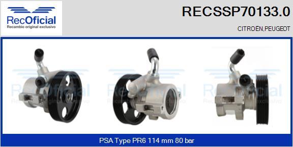 RECOFICIAL RECSSP70133.0 - Хидравлична помпа, кормилно управление vvparts.bg