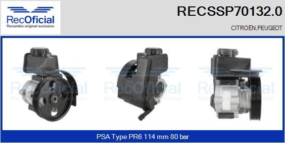 RECOFICIAL RECSSP70132.0 - Хидравлична помпа, кормилно управление vvparts.bg