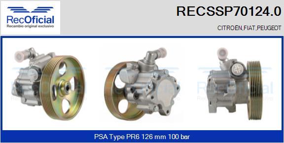 RECOFICIAL RECSSP70124.0 - Хидравлична помпа, кормилно управление vvparts.bg