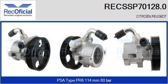 RECOFICIAL RECSSP70128.0 - Хидравлична помпа, кормилно управление vvparts.bg