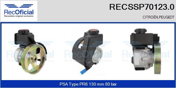 RECOFICIAL RECSSP70123.0 - Хидравлична помпа, кормилно управление vvparts.bg